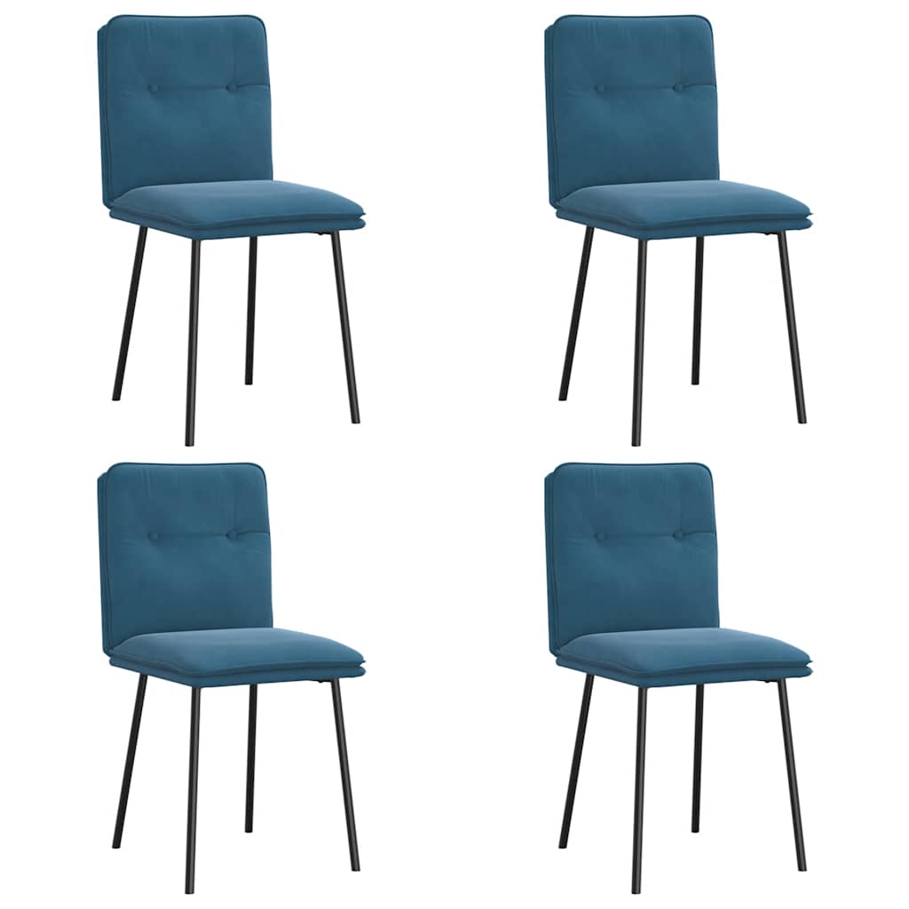 Eetkamerstoelen Fluweel 4 Blauw