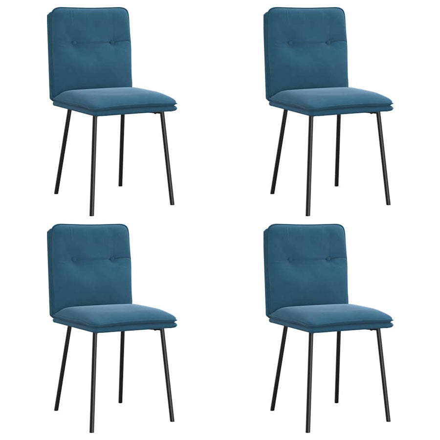 Eetkamerstoelen Fluweel 4 Blauw