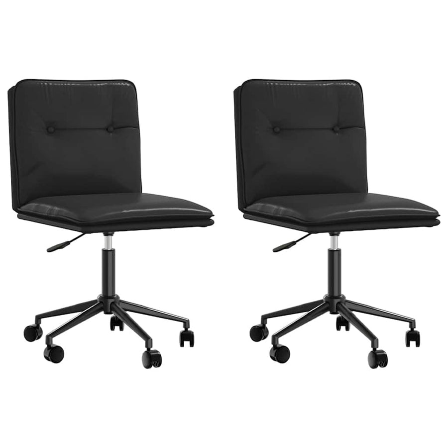 Eetkamerstoelen Kunstleer 2 Zwart
