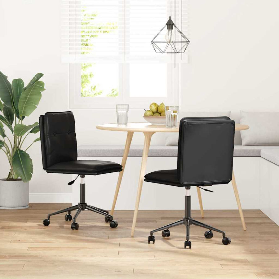 Eetkamerstoelen Kunstleer 2 Zwart