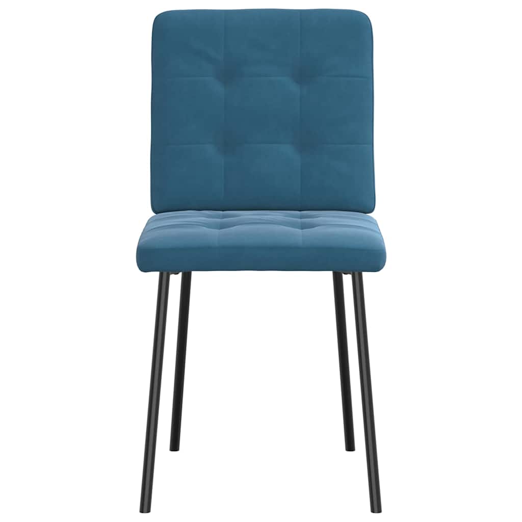 Eetkamerstoelen 6 st fluweel blauw