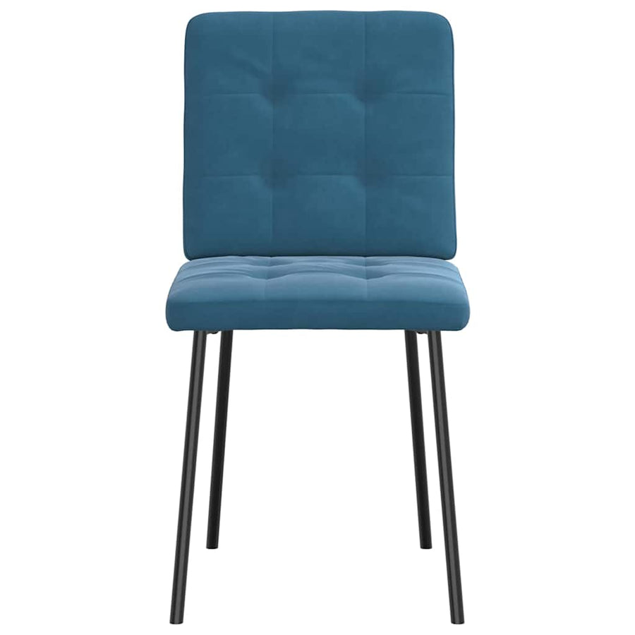 Eetkamerstoelen 6 st fluweel blauw
