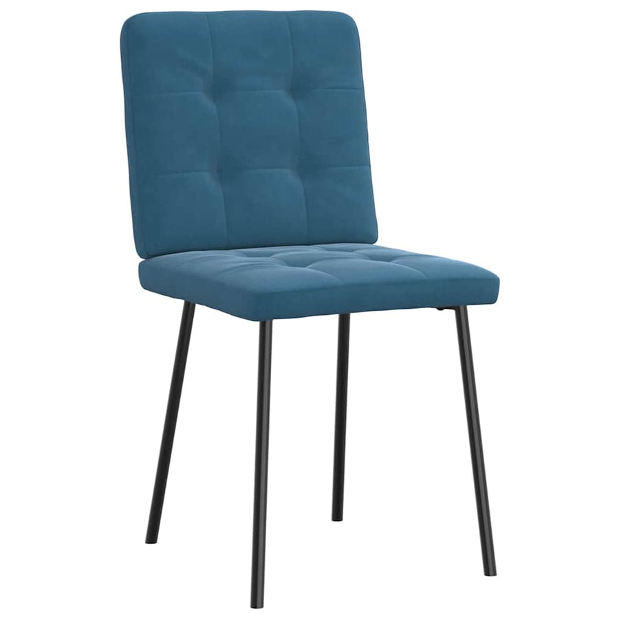 Eetkamerstoelen 6 st fluweel blauw