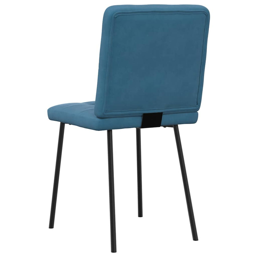 Eetkamerstoelen 6 st fluweel blauw
