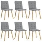 Eetkamerstoelen 6 stuks stof lichtgrijs 45x54x86 cm