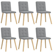 Eetkamerstoelen 6 stuks stof lichtgrijs 45x54x86 cm