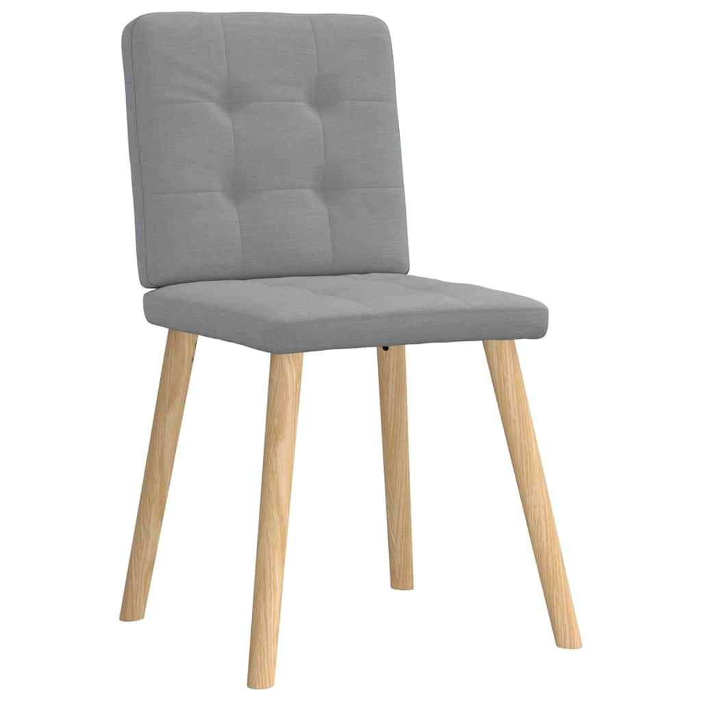 Eetkamerstoelen 6 st stof lichtgrijs