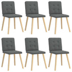 Eetkamerstoelen 6 st donkergrijs stof