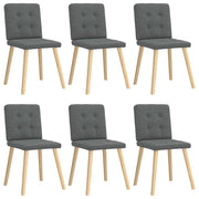 Eetkamerstoelen 6 st donkergrijs stof