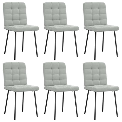 Eetkamerstoelen 6 st fluweel lichtgrijs