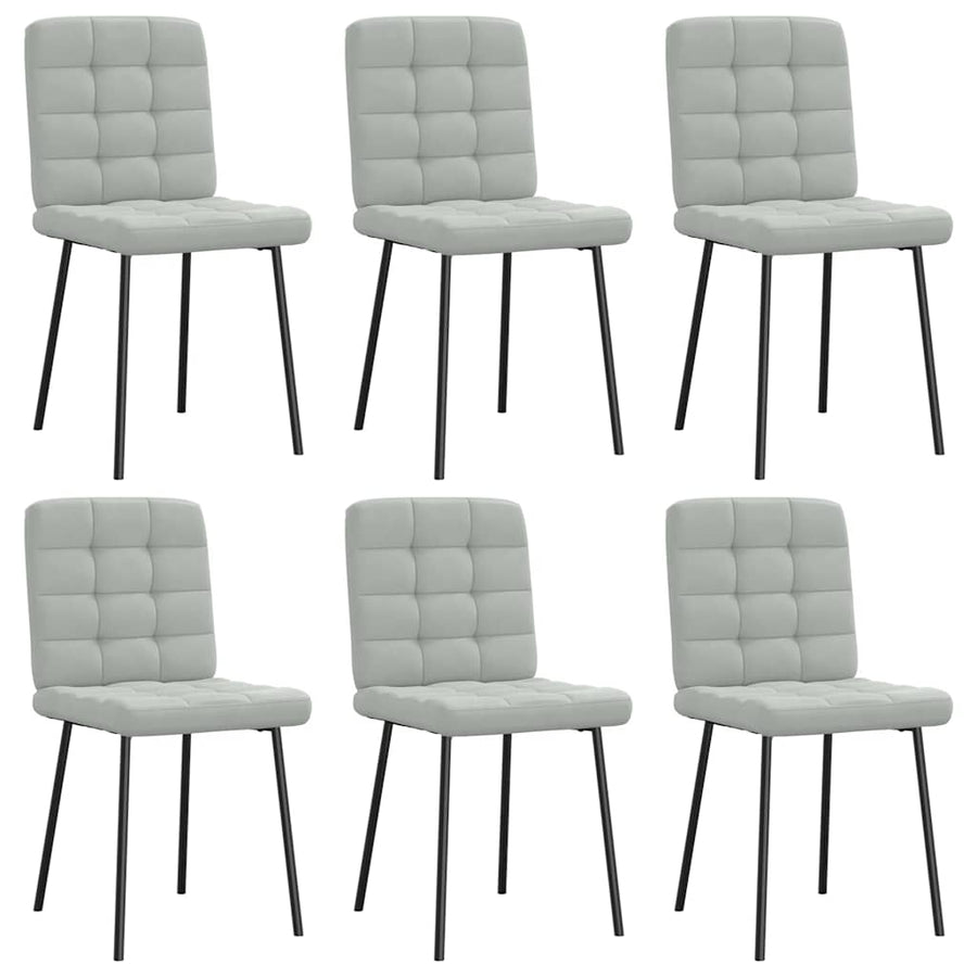 Eetkamerstoelen 6 st fluweel lichtgrijs
