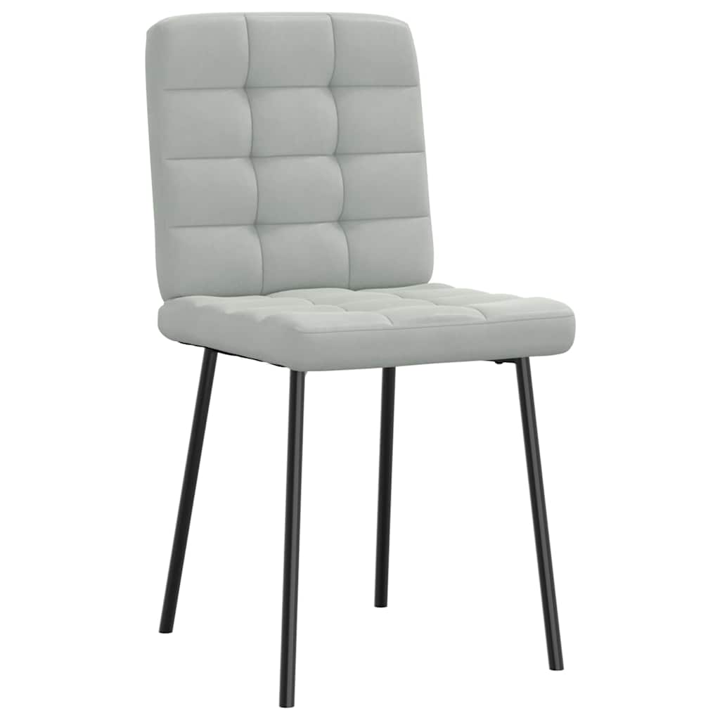 Eetkamerstoelen 6 st fluweel lichtgrijs