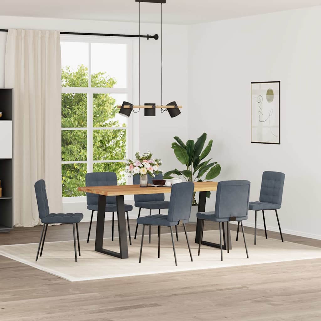 Eetkamerstoelen 6 st fluweel donkergrijs