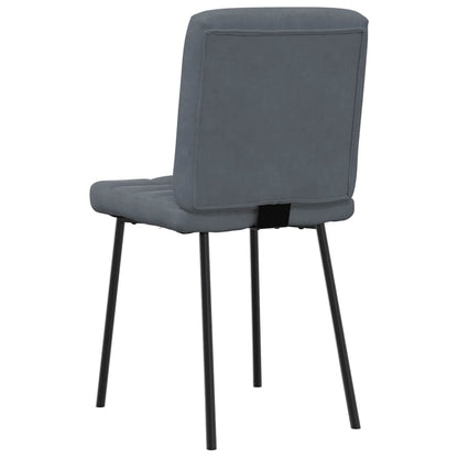 Eetkamerstoelen 6 st fluweel donkergrijs