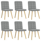 Dining chairs 6 pcs fabric light grey