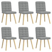 Eetkamerstoelen 6 stuks stof lichtgrijs 45x54x86 cm