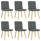 Dining chairs 6 pcs fabric dark gray