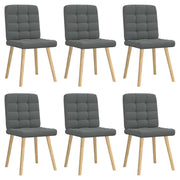 Eetkamerstoelen 6 stuks stof donkergrijs