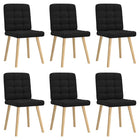 Dining chairs 6 pcs black fabric