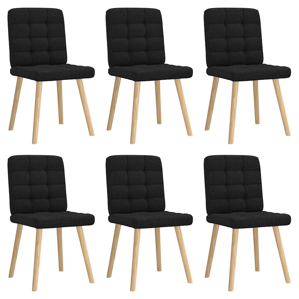 Eetkamerstoelen 6 st stof zwart