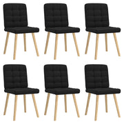 Eetkamerstoelen 6 stuks stof zwart 45x54x86 cm