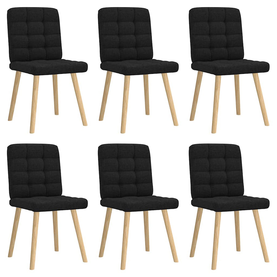 Eetkamerstoelen 6 st stof zwart