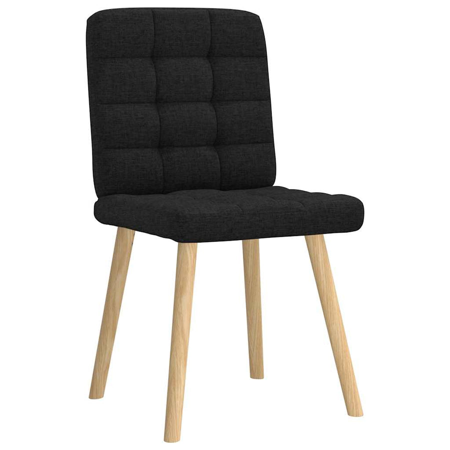 Eetkamerstoelen 6 st stof zwart
