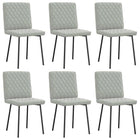 Dining chairs 6 pcs velvet light grey
