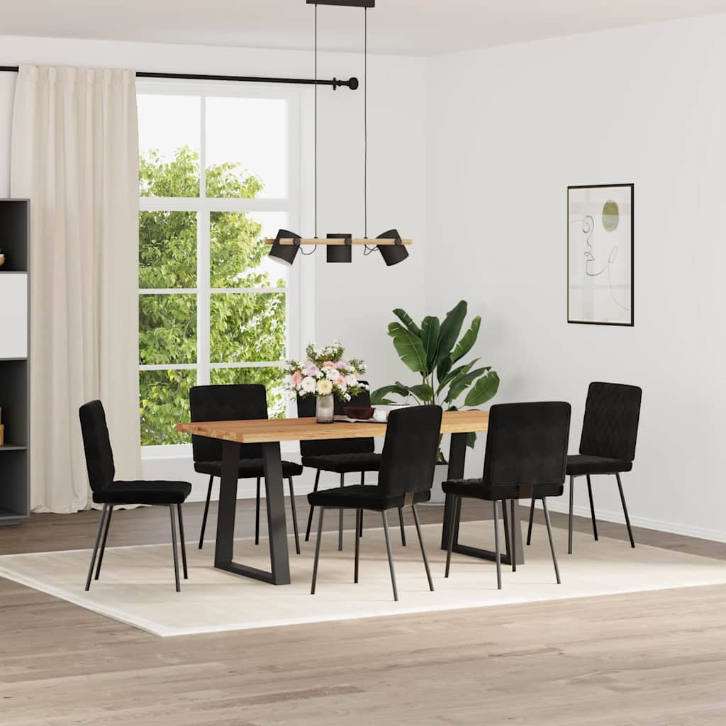 Eetkamerstoelen 6 st fluweel zwart
