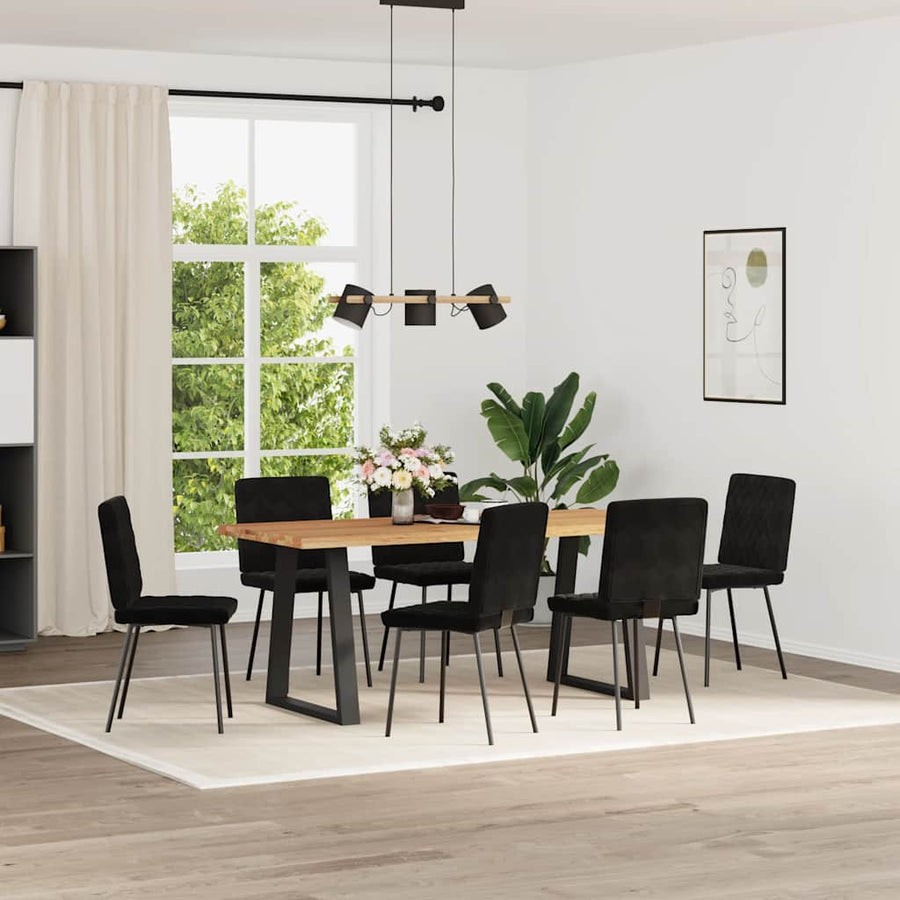 Eetkamerstoelen 6 st fluweel zwart