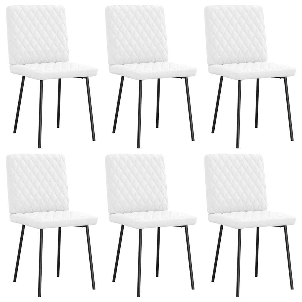 Eetkamerstoelen 6 st kunstleer wit