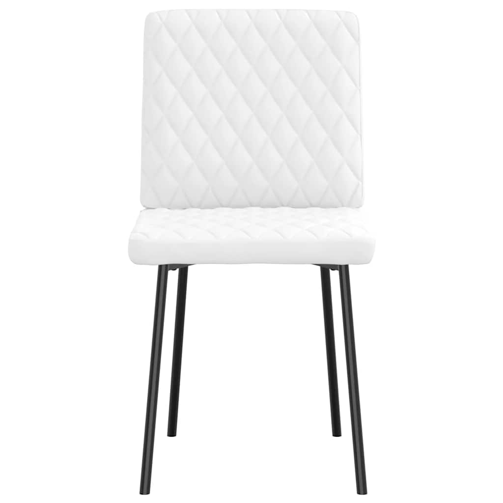 Eetkamerstoelen 6 st kunstleer wit
