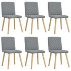 Eetkamerstoelen 6 stuks stof lichtgrijs 45x54x86 cm