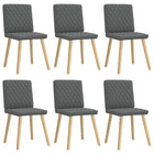Eetkamerstoelen 6 st donkergrijs stof