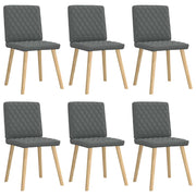 Eetkamerstoelen 6 st donkergrijs stof