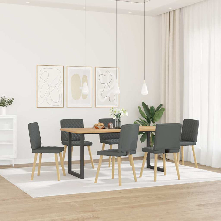 Eetkamerstoelen 6 st stof donkergrijs