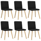 Eetkamerstoelen 6 stuks stof zwart 45x54x86 cm