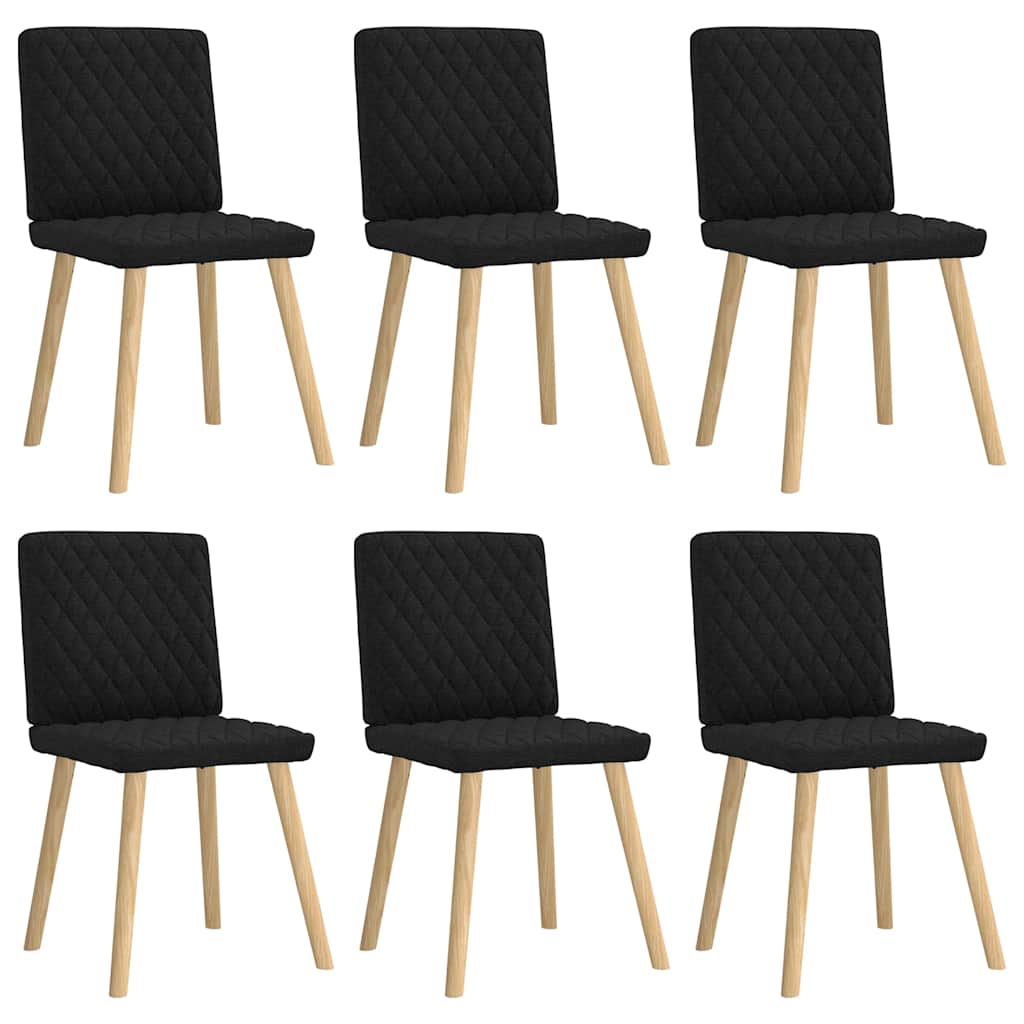 Eetkamerstoelen 6 st stof zwart