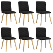 Eetkamerstoelen 6 stuks stof zwart 45x54x86 cm