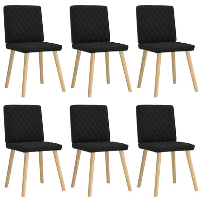 Eetkamerstoelen 6 st stof zwart