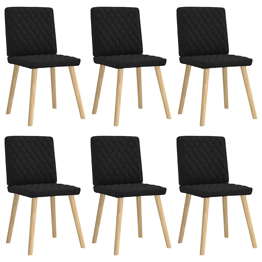 Eetkamerstoelen 6 st stof zwart
