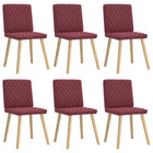 Eetkamerstoelen 6 stuks wijnrood stof