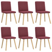 Eetkamerstoelen 6 stuks wijnrood stof
