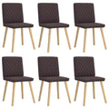 Eetkamerstoelen 6 st donkerbruin stof