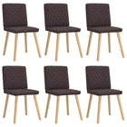 Eetkamerstoelen 6 st donkerbruin stof