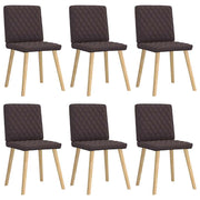 Eetkamerstoelen 6 st donkerbruin stof