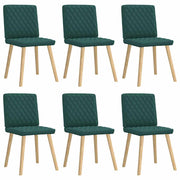 Eetkamerstoelen 6 st donkergroen stof