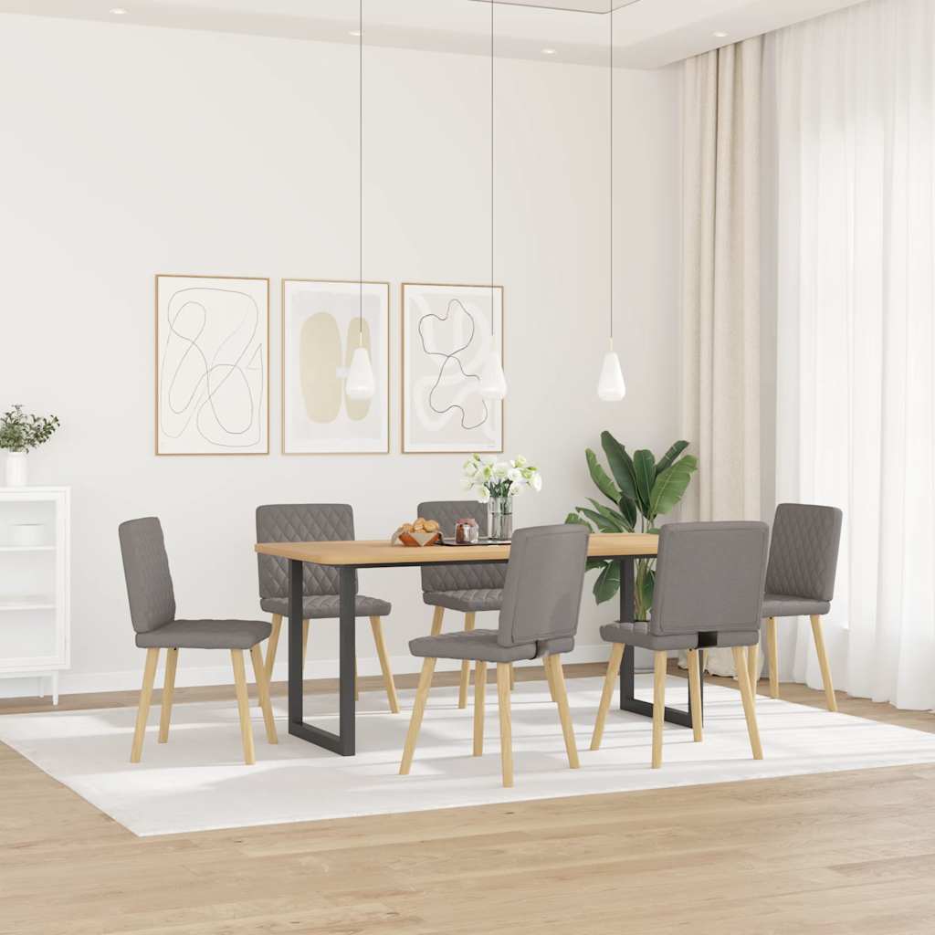 Eetkamerstoelen 6 st stof taupe