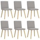 Eetkamerstoelen 6 stuks stof wolk grijs