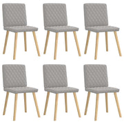Eetkamerstoelen 6 stuks stof wolk grijs